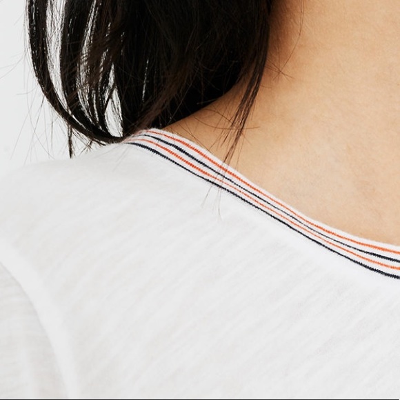 Madewell White Whisper Cotton Ringer Tee - Picture 7 of 7